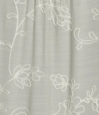 Multiples Embroidered Crinkle Woven Tie-Front Shirt