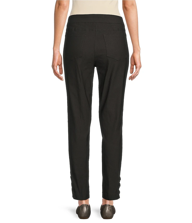 Multiples Fine Line Twill Ring Vent Hem Detail Pull-On Pants