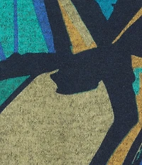 Multiples Knit Geometric Print Scoop Neck 3/4 Sleeve Top