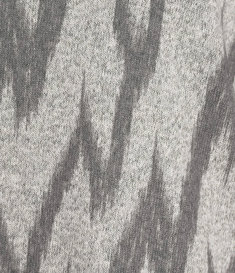 Multiples Knit Grey Print Scoop Neck 3/4 Sleeve Top