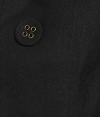 Multiples Linen Blend Georgette Stripe Trim Stand Collar 3/4 Sleeve Open-Front Jacket