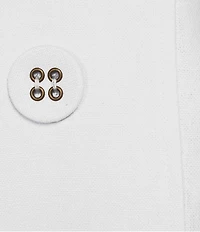 Multiples Linen Blend Georgette Stripe Trim Stand Collar 3/4 Sleeve Open-Front Jacket