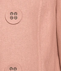 Multiples Linen-Blend Stand Collar 3/4 Flounce Sleeve Open Front Jacket