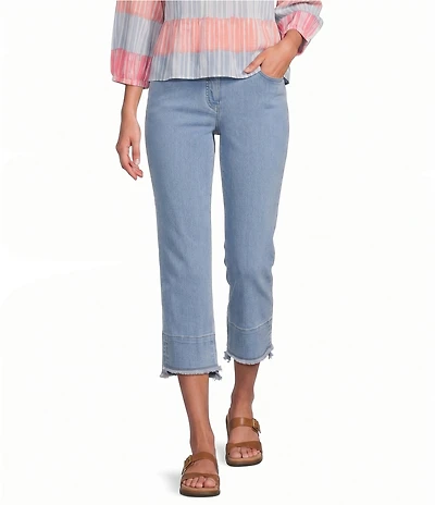 Multiples Petite Size 4-Way Stretch Double Fringe Hem Cropped Pants