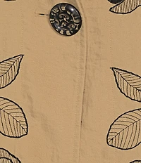 Multiples Petite Size Crinkle Woven Embroidered Floral Shawl Collar 3/4 Turn-Up Cuff Sleeve One Button-Front Jacket