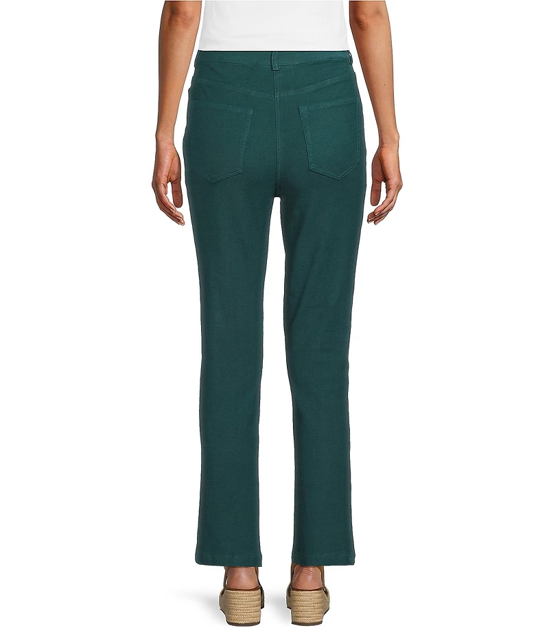 Multiples Petite Size Garment Dyed Straight Leg Fitted Ankle Pants