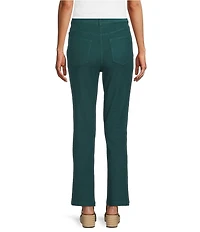 Multiples Petite Size Garment Dyed Straight Leg Fitted Ankle Pants