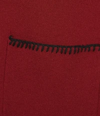 Multiples Petite Size Knit 3/4 Sleeve Open-Front Solid Long Sweater Cardigan