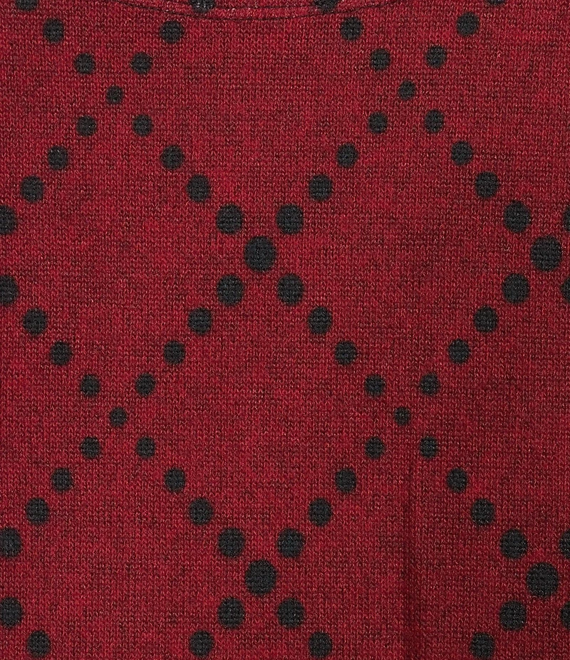 Multiples Petite Size Knit Geometric Print Scoop Neck 3/4 Sleeve Top