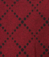 Multiples Petite Size Knit Geometric Print Scoop Neck 3/4 Sleeve Top