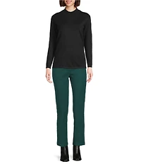 Multiples Petite Size Mock Neck Long Sleeve Fitted Sweater