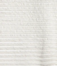 Multiples Petite Size Soft Textured Striped Knit Wrap Collar 3/4 Bungee Sleeve Top