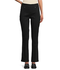 Multiples Petite Size Stretch Denim Flare Leg Pull-On Pants