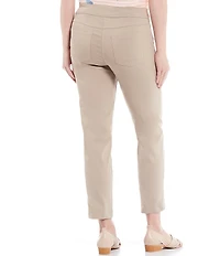Slimsation® by Multiples Petite Size Stretch Twill Pull-On Straight Ankle Pants