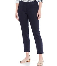 Slimsation® by Multiples Petite Size Stretch Twill Pull-On Straight Ankle Pants