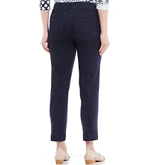 Slimsation® by Multiples Petite Size Stretch Twill Pull-On Straight Ankle Pants