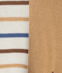 Multiples Petite Size Yarn-Dye Solid Stripe Print Crew Neck Long Sleeve Sweater Knit Top