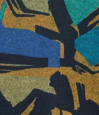 Multiples Plus Size Abstract Print Scoop Neck 3/4 Sleeve Top