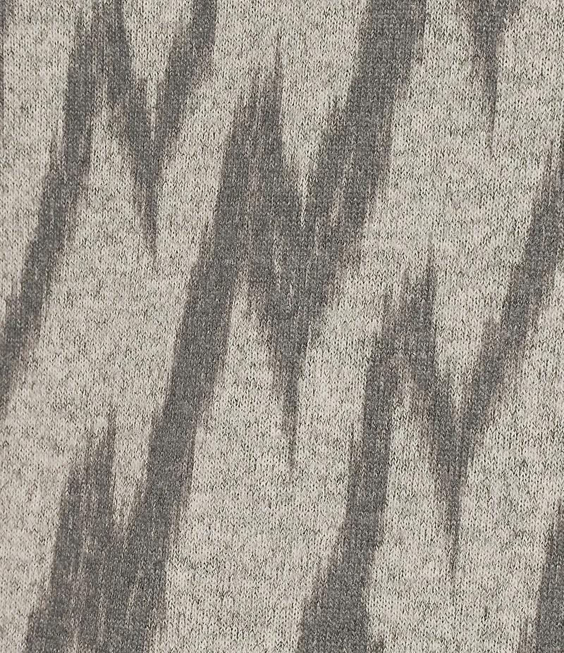 Multiples Plus Size Grey Print Scoop Neck 3/4 Sleeve Top