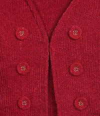 Multiples Plus Size Knit 3/4 Flounce Sleeve Long Cardigan Matching Shell Set