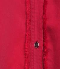 Multiples Plus Size Lyocell Twill Point Collar Long Roll-Tab Sleeve Button Front Fringed Shirt