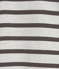 Multiples Plus Size Slub Knit Multi Printed Scoop Neck 3/4 Raglan Sleeve Top