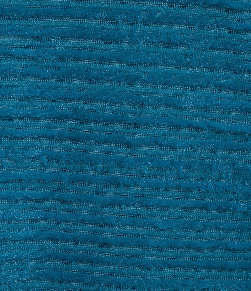 Multiples Plus Size Soft Textured Striped Plush Rib Knit Wrap Collar 3/4 Bungee Sleeve Top