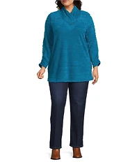 Multiples Plus Size Stretch Relaxed Pull-On Ankle Jeans