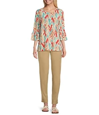 Slimsation® by Multiples Relaxed Tapered Leg Tummy Control Pull-On Ankle Pants