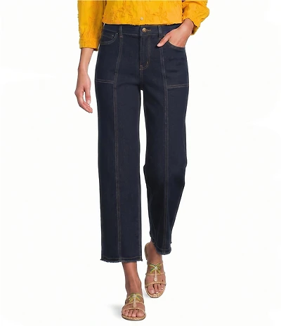 Multiples Slimsation® by Multiples Petite Size Double Top Stitch Front Seam Fringe Cropped Pant