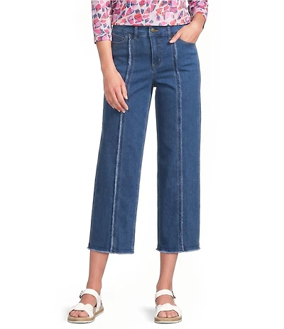 Multiples Slimsation® by Multiples Petite Size Fringe Front Seam Crop Pants