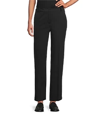 Multiples Solid Ease-Y-Fit Straight Leg Trouser Pants
