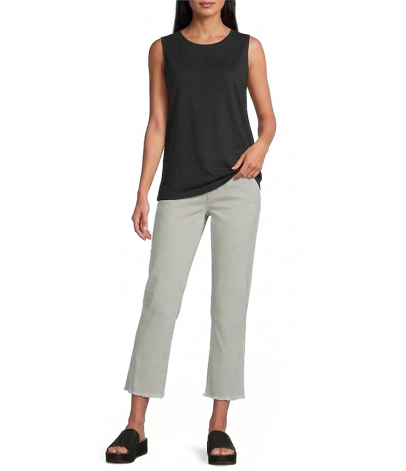 Multiples Solid Garment Dyed 4-Way Stretch Pull-On Crop Pants