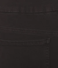 Multiples Solid Garment Dyed Straight Leg Fringe Hem Pull-On Ankle Pants
