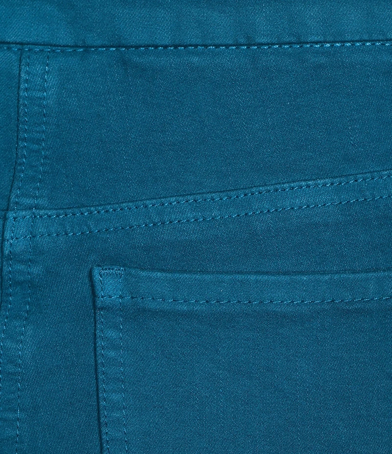 Multiples Solid Garment Dyed Straight Leg Fringe Hem Pull-On Ankle Pants