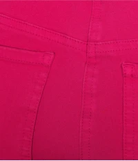 Multiples Solid Garment Dyed Straight Leg Fringe Hem Pull-On Ankle Pants