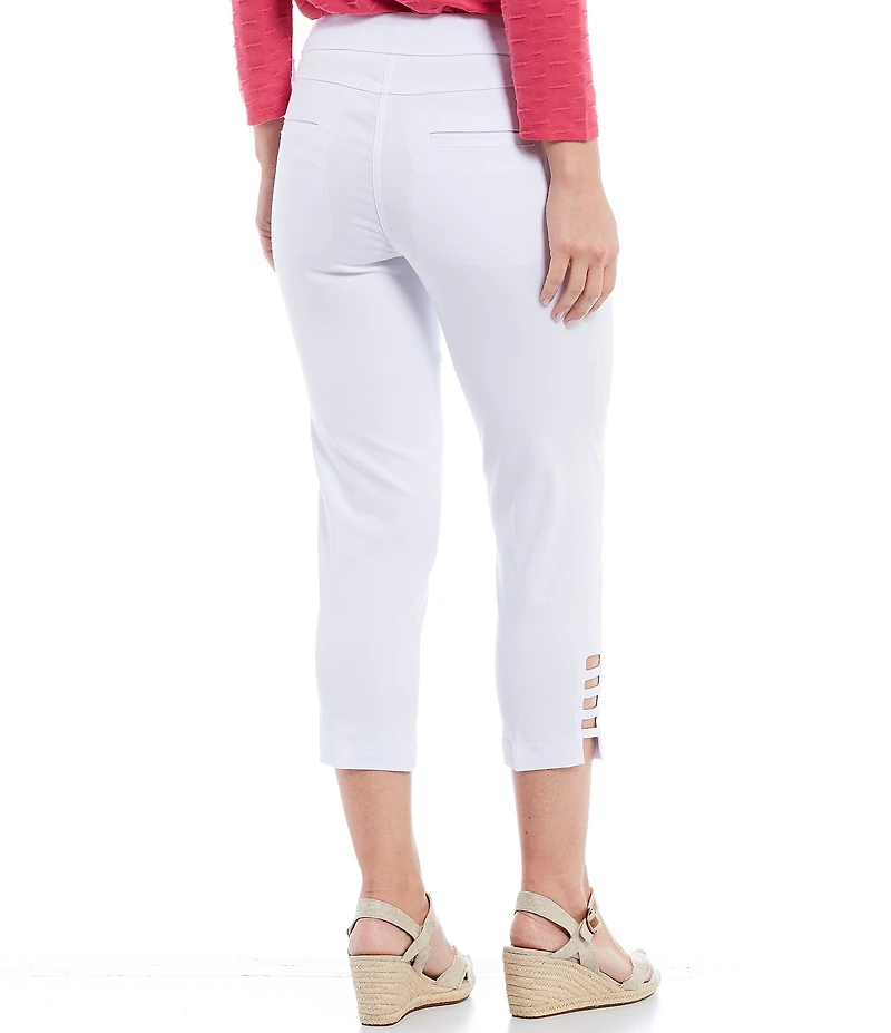 Slimsation® by Multiples Straight Ladder Hem Pull-On Twill Crop Pants