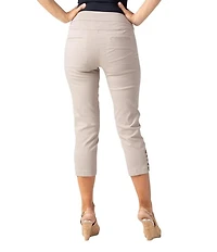 Slimsation® by Multiples Straight Ladder Hem Pull-On Twill Crop Pants