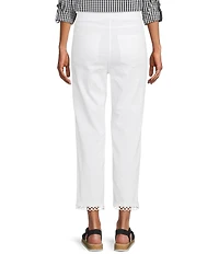 Multiples Solid Twill Braided Hem Pull-On Pants