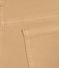 Multiples Stretch Dyed Denim Flat Front Straight Leg Crop Length Pants
