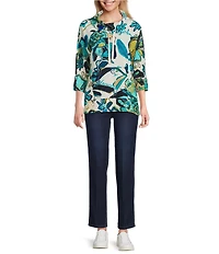 Multiples Stretch Relaxed Pull-On Ankle Jeans