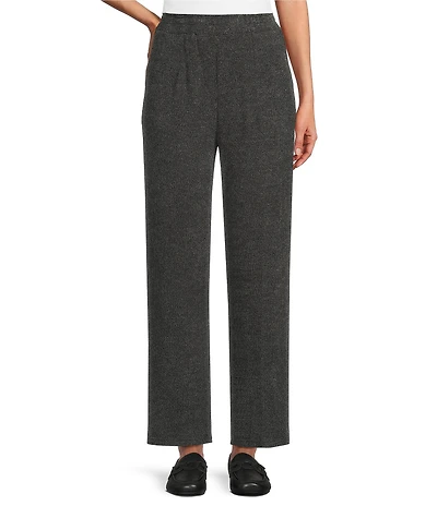Multiples Sweater-Knit Wide Leg Pull-On Ankle Pants