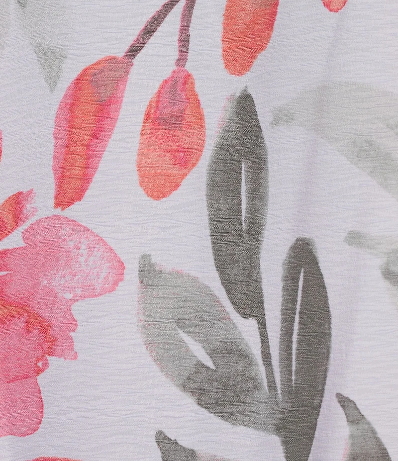 Multiples Textured Floral Wire Collar 3/4 Sleeve Button-Front Jacket