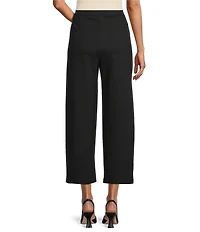 Multiples Wide-Leg Pintuck Pull-On Cropped Pants