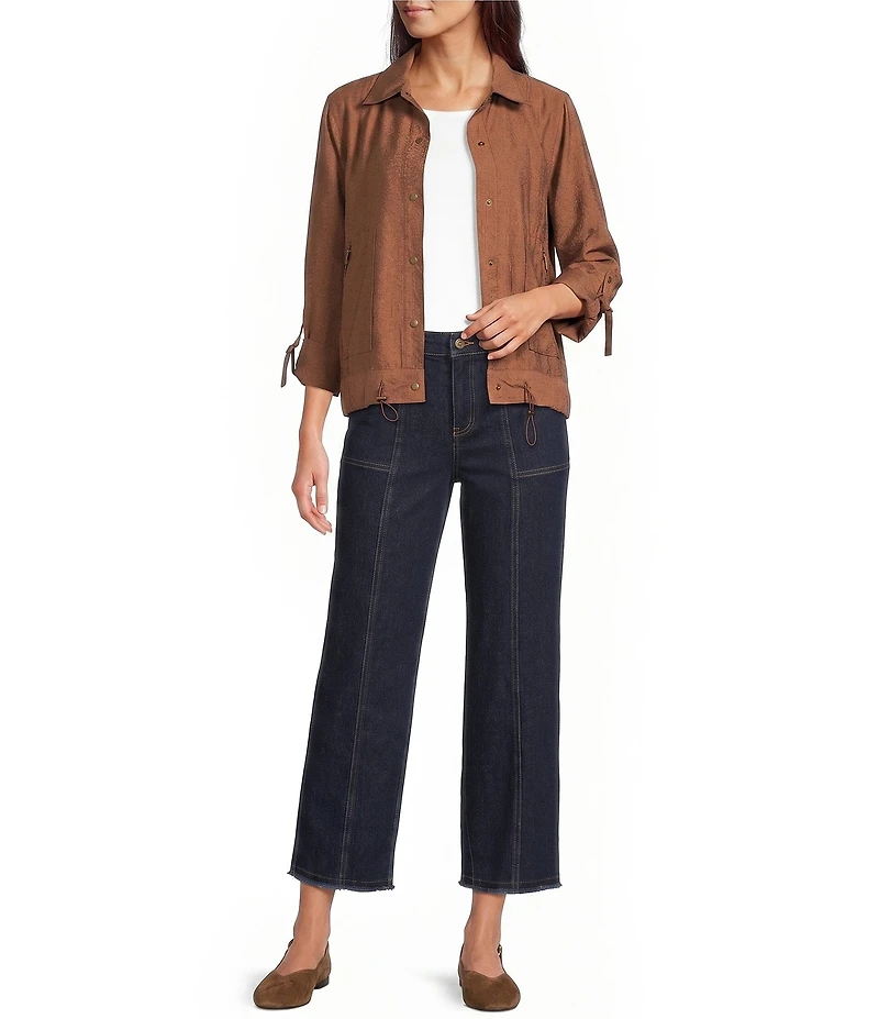 Multiples Woven Point Collar Long Sleeve With Roll Tab D-Ring Jacket