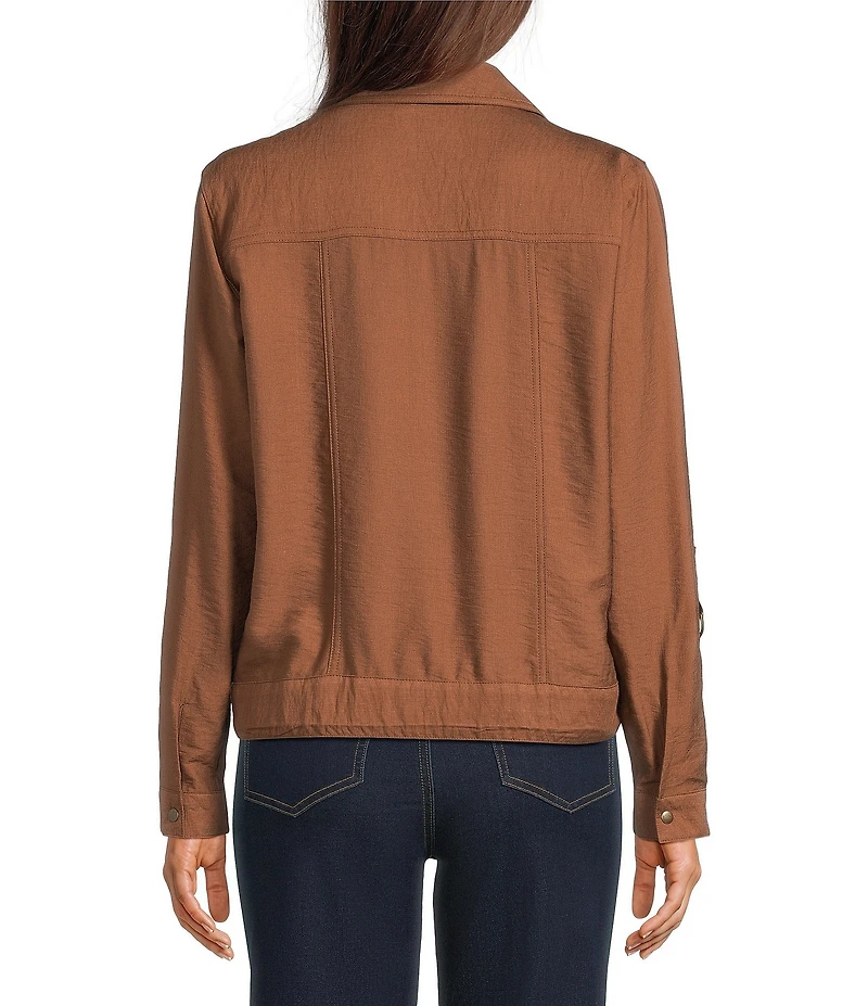 Multiples Woven Point Collar Long Sleeve With Roll Tab D-Ring Jacket