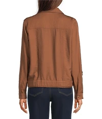 Multiples Woven Point Collar Long Sleeve With Roll Tab D-Ring Jacket