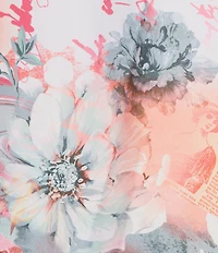 Multiples Woven Printed Notch Lapel Long Sleeve One Button Jacket