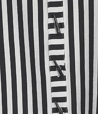 Multiples Yarn-Dye Stripe Wire Collar 3/4 Turn-Up Cuff Sleeve Button-Front Shirt