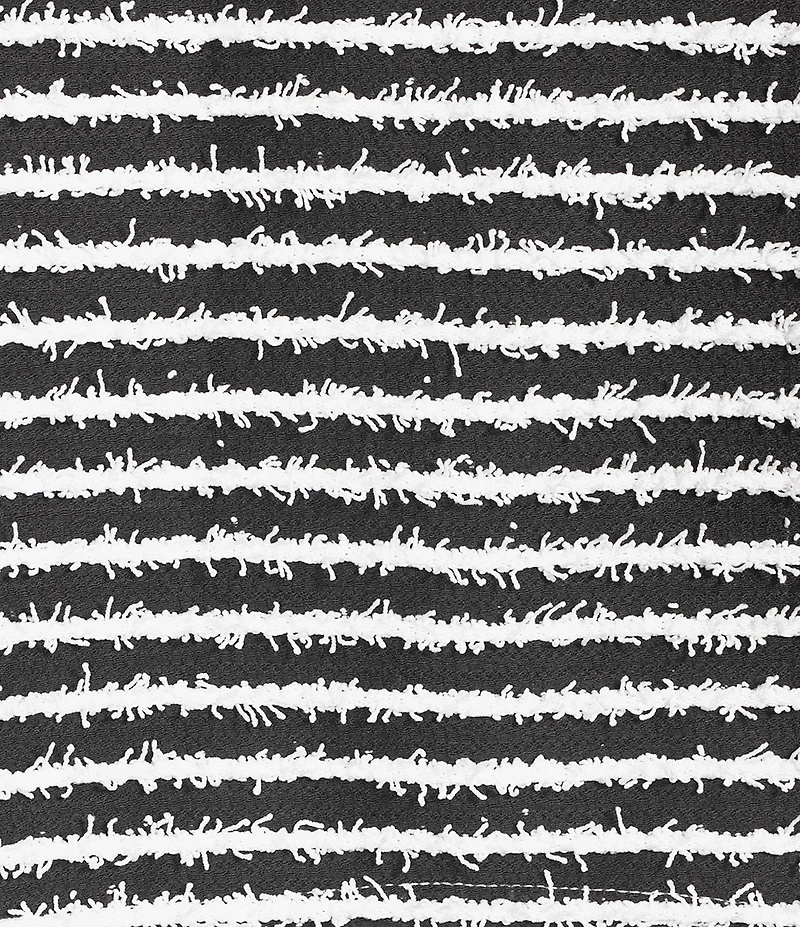 Multiples Yarn-Dyed Boat Neck 3/4 Sleeve Stripe Poncho Top